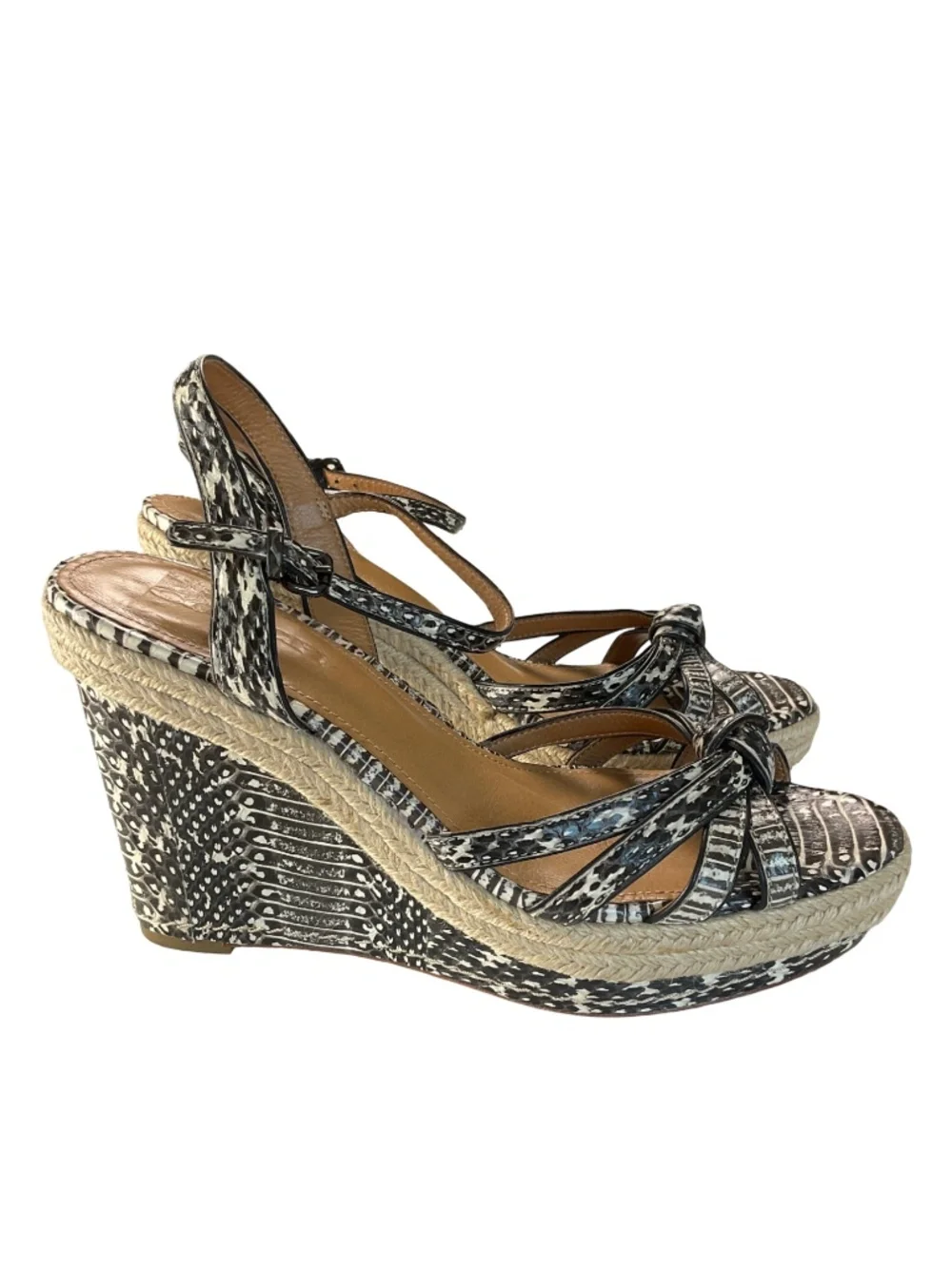 COACH Helen Python Espadrilles Wedge Sandals